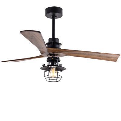 Remote Control 52 Inch DC Motor Decorative 3 Wooden Blades With Light