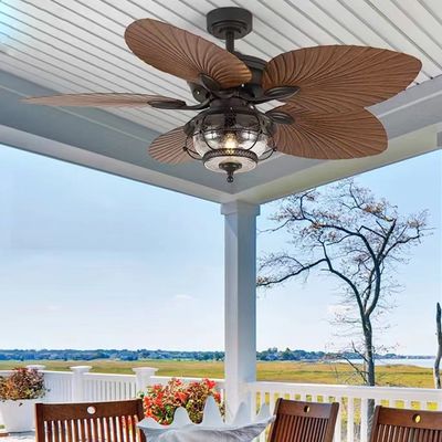 52 Inches Waterproof Ceiling Fan With Light 5 ABS Blades Weather Proof Ceiling Fan