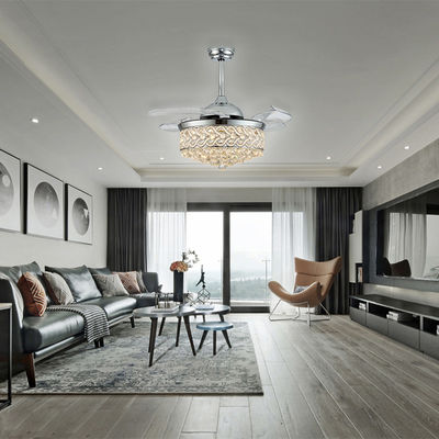 3 Retractable  ABS Blades 3 Light Color Changing Ceiling Fan For Bedroom Restaurant