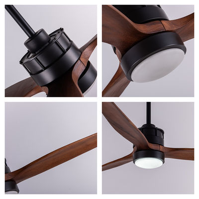 Wooden Blades European Ceiling Fans With Lights DC Motor Decorative