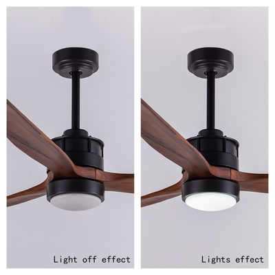 Wooden Blades European Ceiling Fans With Lights DC Motor Decorative