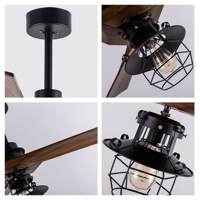 Remote Control 52 Inch DC Motor Decorative 3 Wooden Blades With Light