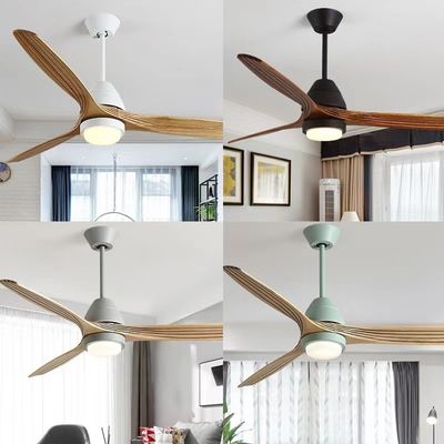 LED 20W Solid Wood Ceiling Fan Wood Propeller Ceiling Fan