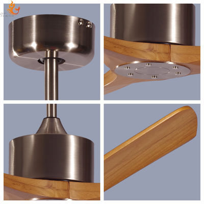 3 ABS Blades Wooden Ceiling Fan With Light And Remote Control