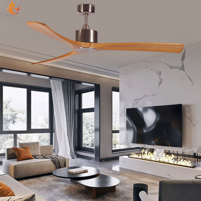 3 ABS Blades Wooden Ceiling Fan With Light And Remote Control