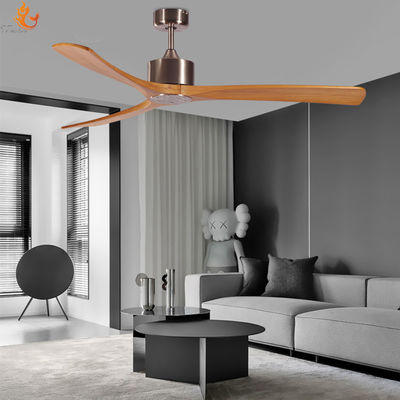 3 ABS Blades Wooden Ceiling Fan With Light And Remote Control