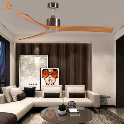 3 ABS Blades Wooden Ceiling Fan With Light And Remote Control