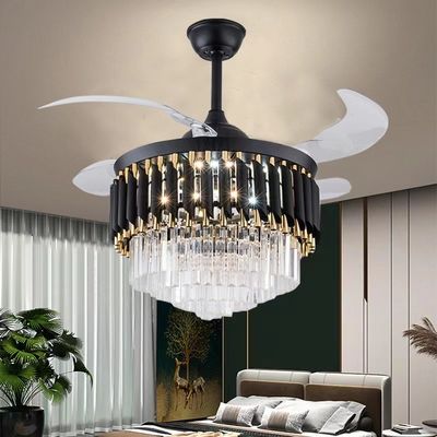 52 Inch LED 20W Modern Retractable DC Motor Ceiling Fan With Light