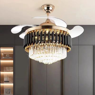 52 Inch LED 20W Modern Retractable DC Motor Ceiling Fan With Light