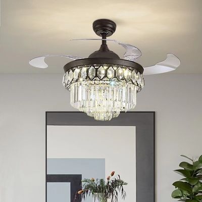 42 Inch High Quality Crystal Smart Ceiling Fan DC Motor for living room