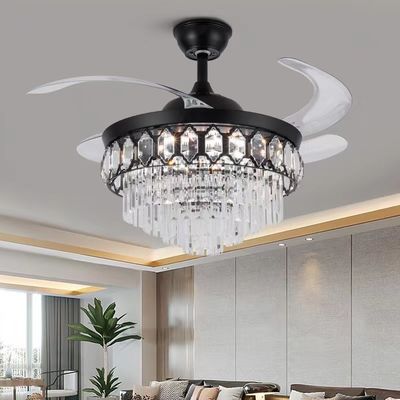 42 Inch High Quality Crystal Smart Ceiling Fan DC Motor for living room