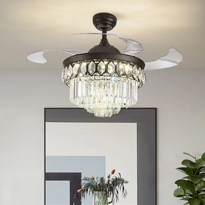 42 Inch High Quality Crystal Smart Ceiling Fan DC Motor for living room