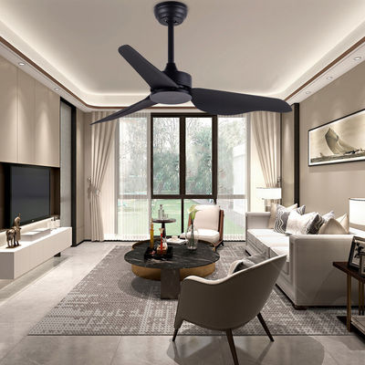 Decorated 42 Inch Black Ceiling Fan With Light Low Noise