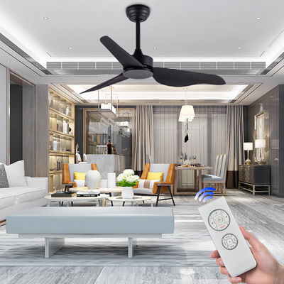 Decorated 42 Inch Black Ceiling Fan With Light Low Noise