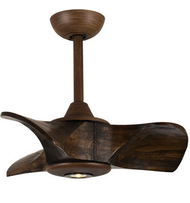 Brown 24In Solid Wood Ceiling Fan Modern Low Noise For Bedrooms