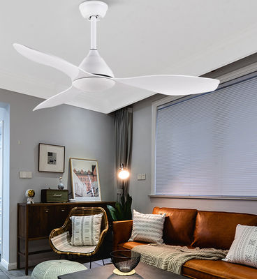 White 48In Bathroom Ceiling Fan With Light 3 ABS Blades