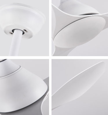 White 48In Bathroom Ceiling Fan With Light 3 ABS Blades