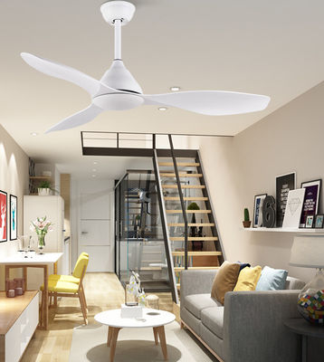 White 48In Bathroom Ceiling Fan With Light 3 ABS Blades