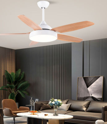 5 ABS Blade Fandelier 52 Inch Ceiling Fan With Light White And Brown