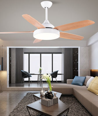 5 ABS Blade Fandelier 52 Inch Ceiling Fan With Light White And Brown