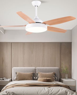 5 ABS Blade Fandelier 52 Inch Ceiling Fan With Light White And Brown
