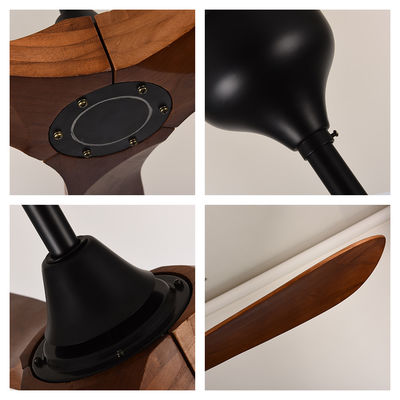 56in Wood 3 Blade Ceiling Fan ECO Black And Wood Ceiling Fan