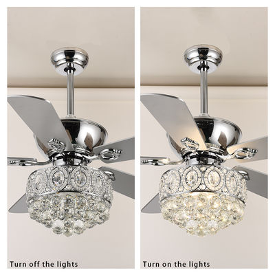 Crystal Fandelier 52 Inch Hugger Ceiling Fan With 5 Plywood Blades