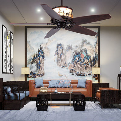 Five Blades American Ceiling Fans 52 Inch Fandelier For Bedrooms