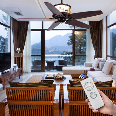 Five Blades American Ceiling Fans 52 Inch Fandelier For Bedrooms
