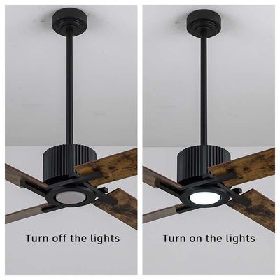 Retro American Ceiling Fans Brown Plywood 52 Ceiling Fan Light