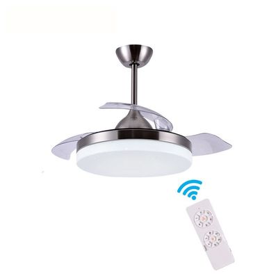 3 Color Adjustable Chandelier Ceiling Fan Lamp 36 Inch Remote Control Invisible Ceiling Fan With Light