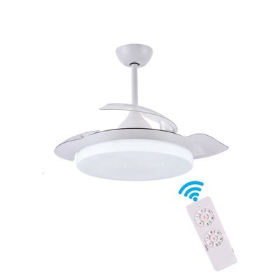 3 Color Adjustable Chandelier Ceiling Fan Lamp 36 Inch Remote Control Invisible Ceiling Fan With Light