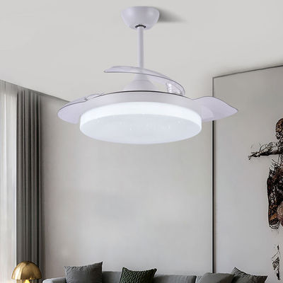 3 Color Adjustable Chandelier Ceiling Fan Lamp 36 Inch Remote Control Invisible Ceiling Fan With Light
