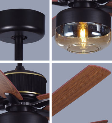 Plywood Blades 52 Inch American Ceiling Fans For Bedroom With Light