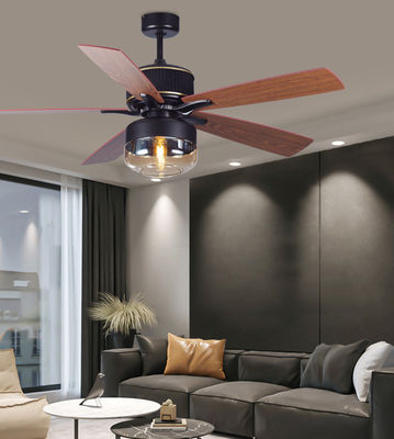 Plywood Blades 52 Inch American Ceiling Fans For Bedroom With Light