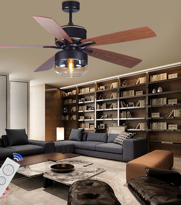 Plywood Blades 52 Inch American Ceiling Fans For Bedroom With Light