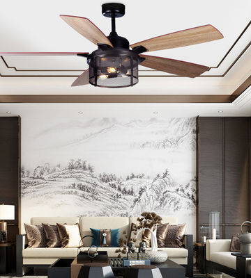 ECO 52In American Ceiling Fans Plywood Blades Remote Ceiling Fan With Light