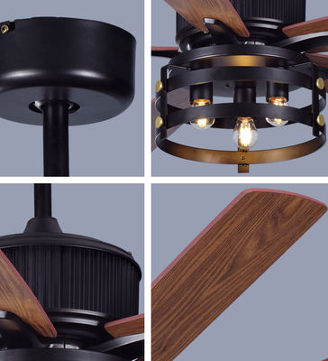 52 Inch Remote Control Fan 5 Blades Direct Current Ceiling Fans
