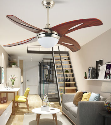 Remote Control Solid Wood Ceiling Fan 4 Blades For Living Room