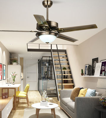 Europe Style Modern Ceiling Fan With Led Light Villa AC DC 5 Iron Blades
