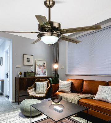 Europe Style Modern Ceiling Fan With Led Light Villa AC DC 5 Iron Blades