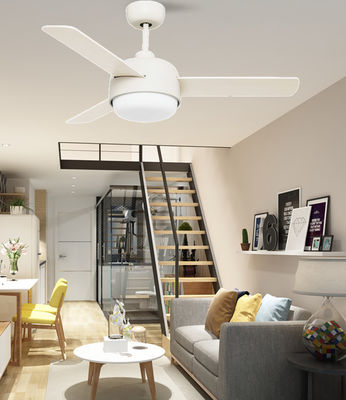 White 52in Contemporary Ceiling Fans For Living Rooms Bedrooms