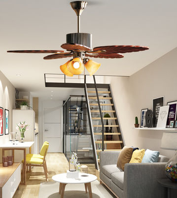 5 Blades 52In Solid Wood Ceiling Fan With Real Wood Blades