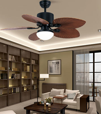 ABS Blades Modern Ceiling Fans With Light 52 Inch Black And Brown