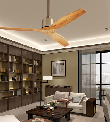 DC Motor Real Wood Ceiling Fan With Light Wood / Remote Control