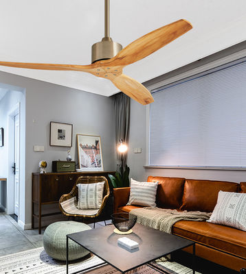 DC Motor Real Wood Ceiling Fan With Light Wood / Remote Control