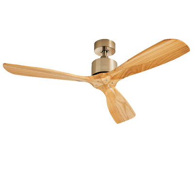 52&quot; Solid Wood Ceiling Fan Real Wood Blade Ceiling Fan With Light