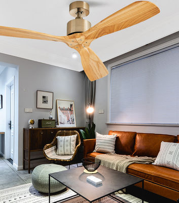 52&quot; Solid Wood Ceiling Fan Real Wood Blade Ceiling Fan With Light