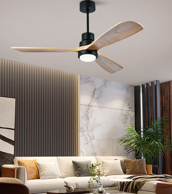 Bedroom Solid Wood Ceiling Fan With Light 52in Modern Wood Ceiling Fan