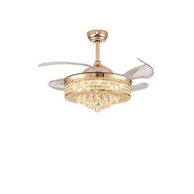 ECO Chandelier Fans With Retractable Blades 52 Inch Retractable Ceiling Fan
